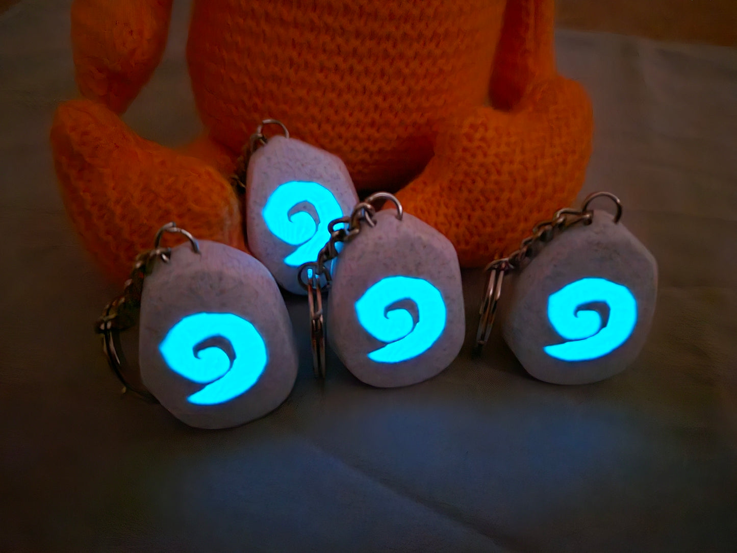 Glowing Hearthstone Keychain | World of Warcraft Inspired Backpack Charm/Keyring