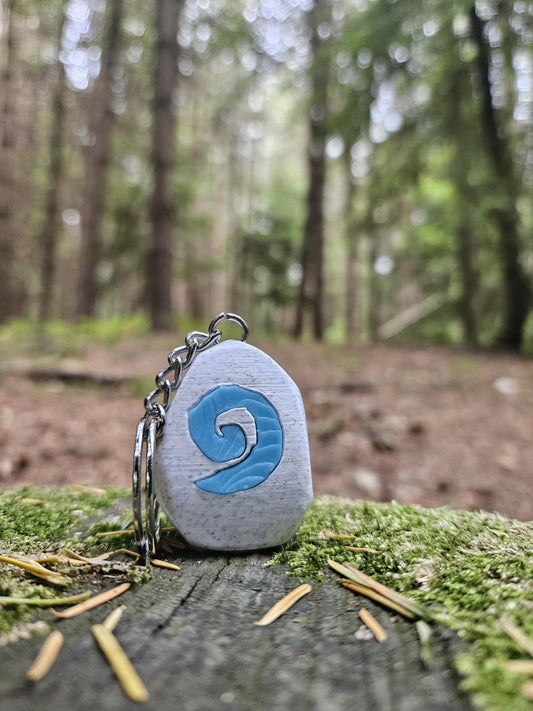 Glowing Hearthstone Keychain | World of Warcraft Inspired Backpack Charm/Keyring